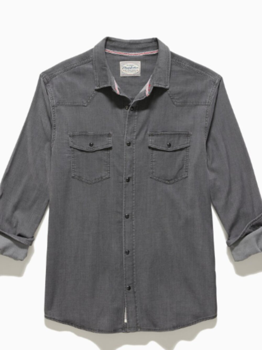 Flag & Anthem Sacramento Chambray Western Shirt Grey Mens Large